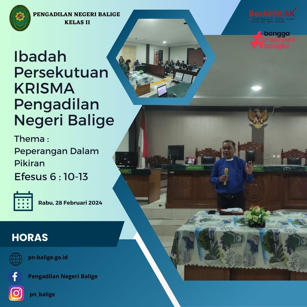 IBADAH PERSEKUTUAN KRISMA PENGADILAN NEGERI BALIGE